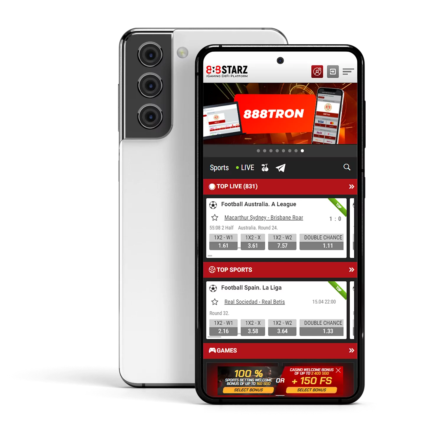 The 888starz app can be downloaded for free for Android.
