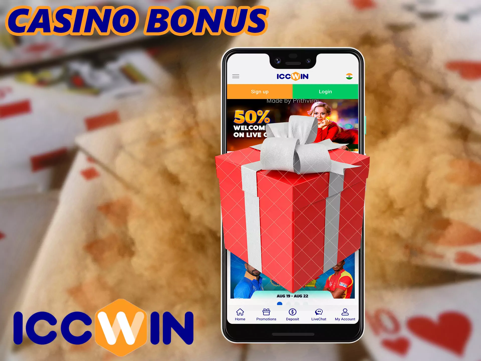 An offer that helps beginners play at the casino up to INR 20,000.