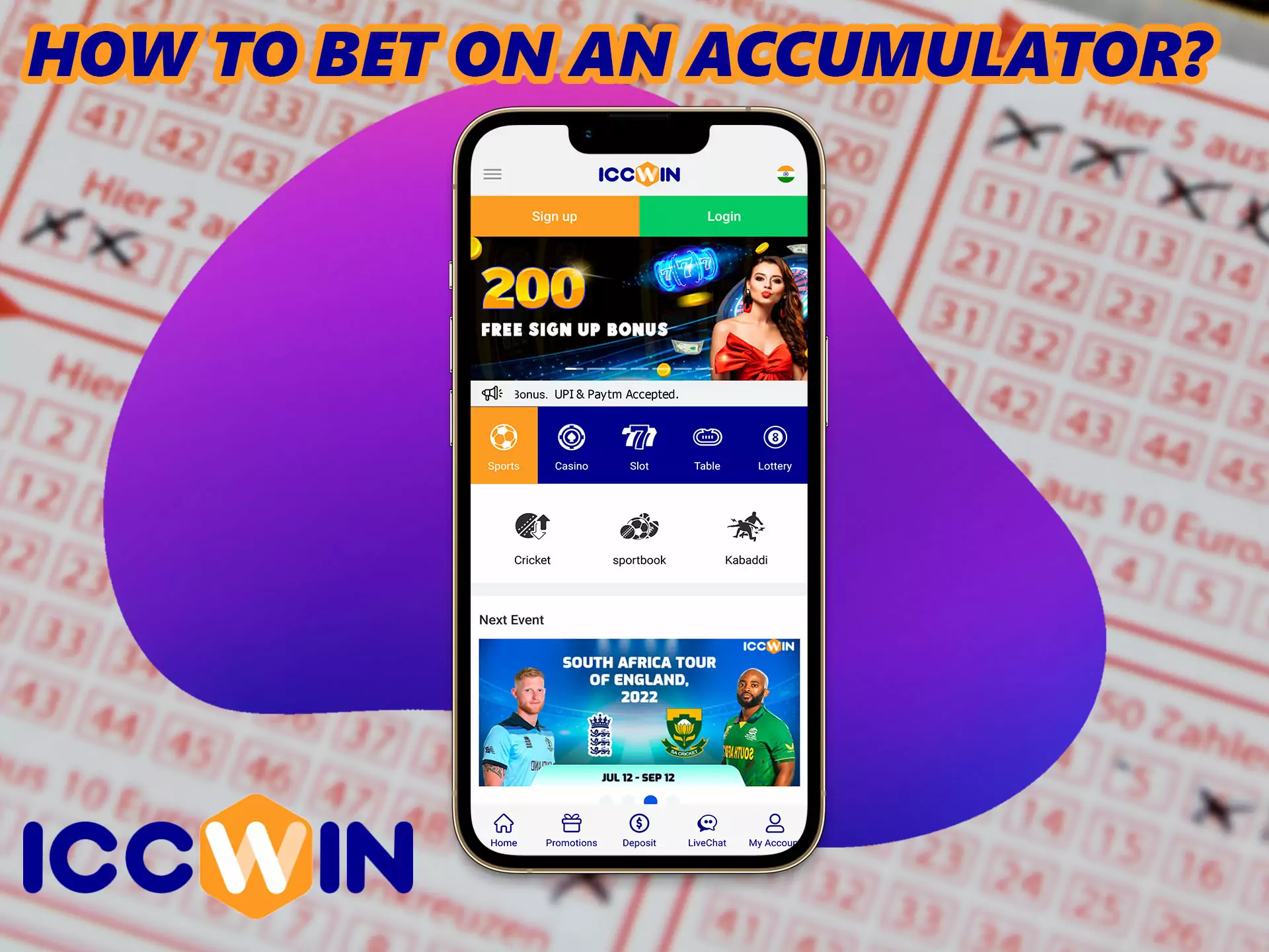 In this type of betting, the player chooses how many matches he wants to bet on.