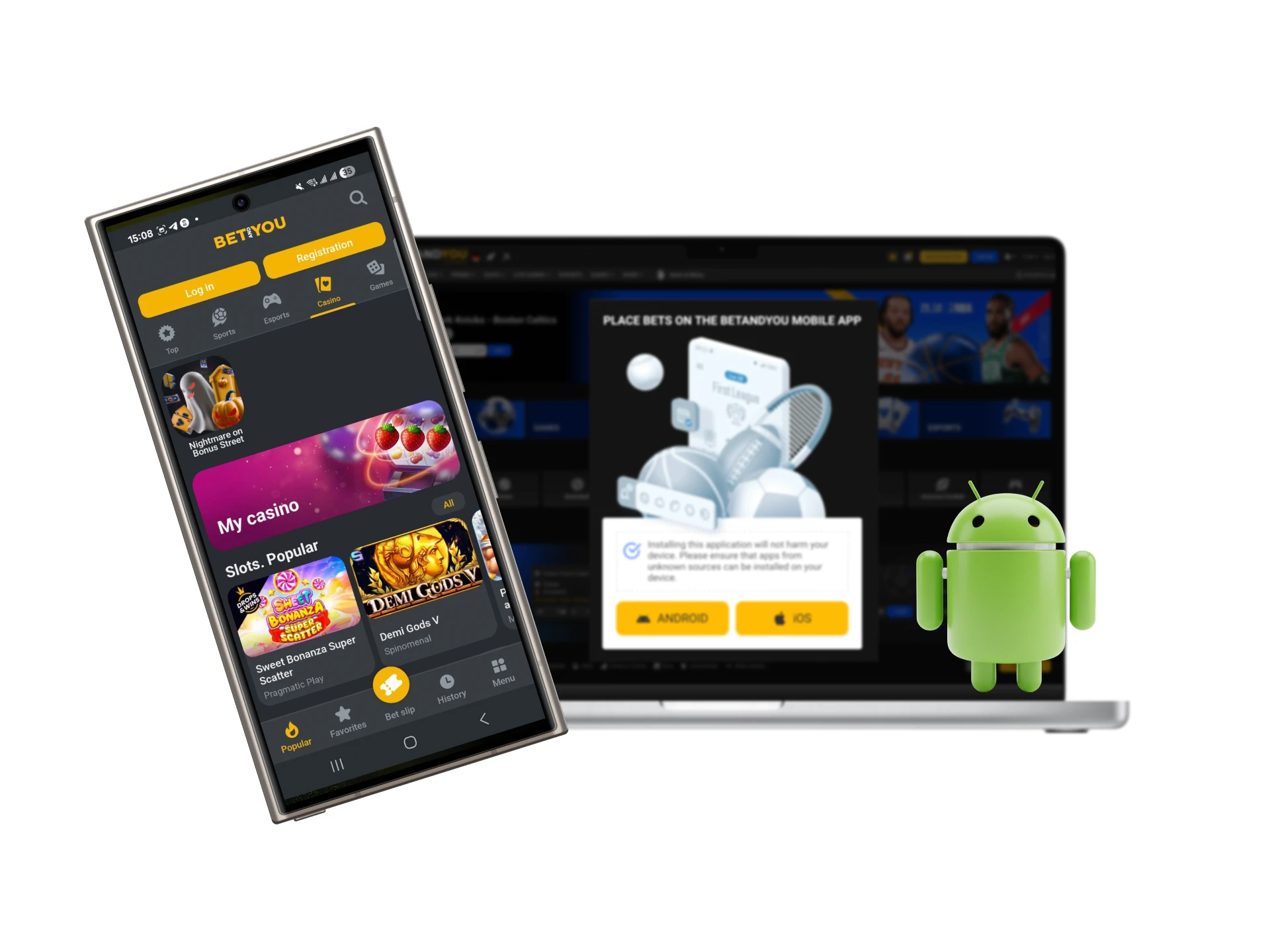 Download the android app now to place your BetAndYou bets on the go.